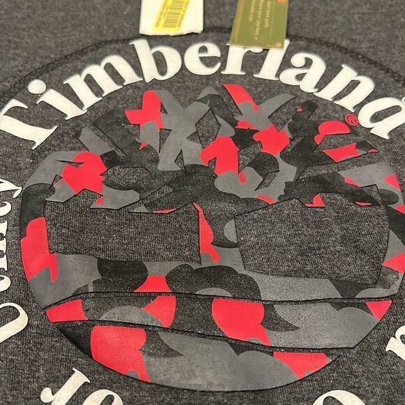 NOS Timberland camp logo spell out on chest long sleeve shirt size L NWT - Picture 3 of 11